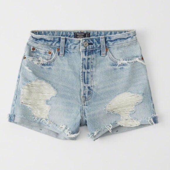 Abercrombie & Fitch Pants - Abercrombie & Fitch Annie High Rise Distressed Denim Shorts NEW NWT Sz 27/4